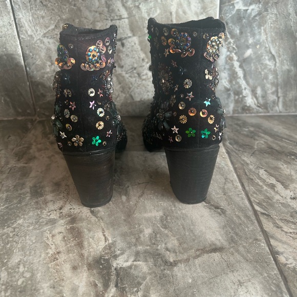 RARE Free People Sequin Ankle Boots - Picture 6 of 8